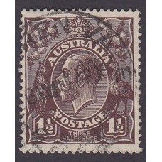 Australian    King George V   1½d Penny Half Pence Black Brown   Single Crown WMK Plate Variety 4R8